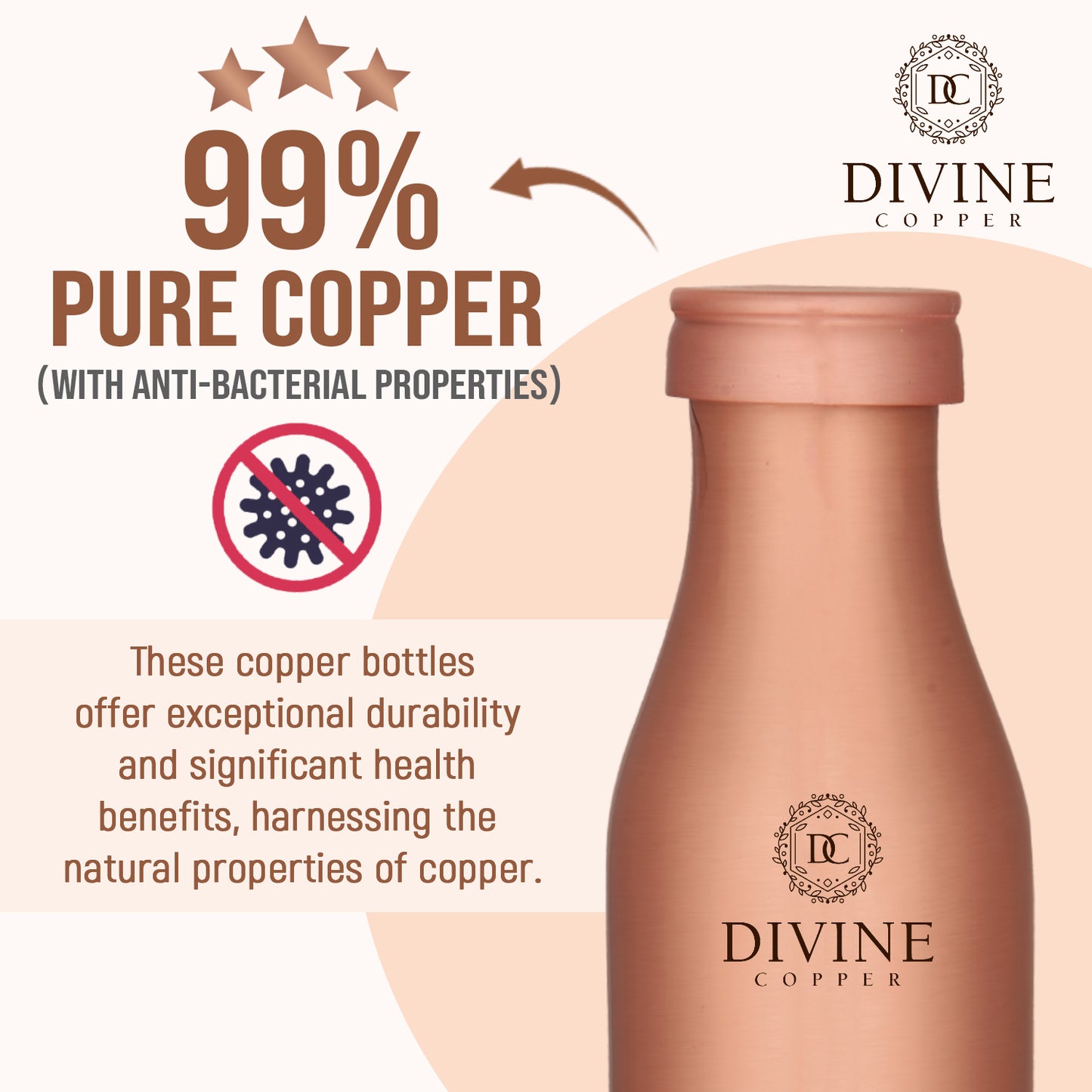 Pure Copper Bottle - BMC PLAIN 950ml
