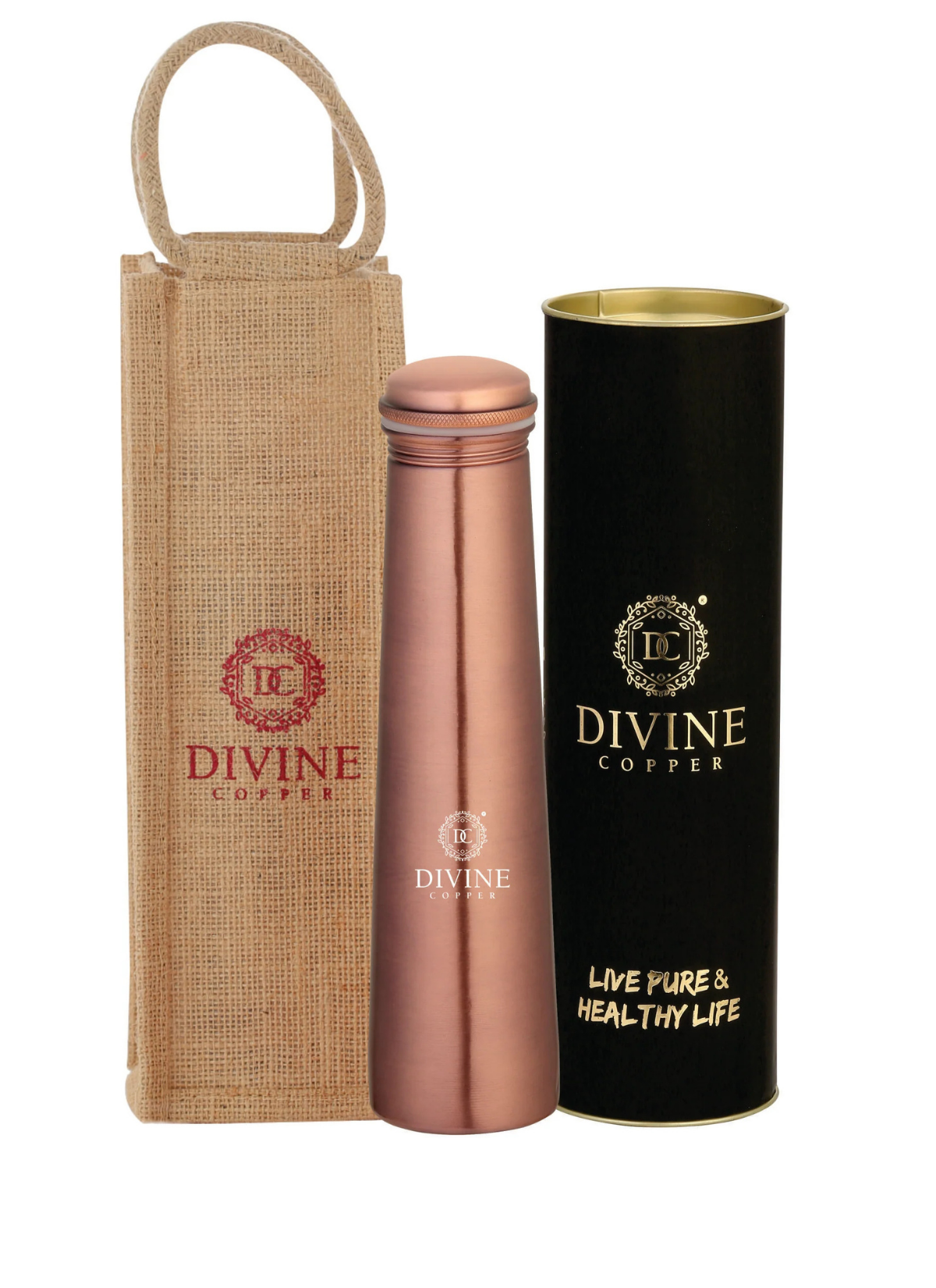 Froyo Pure copper bottle 750ml antique color with free Jute carry bag