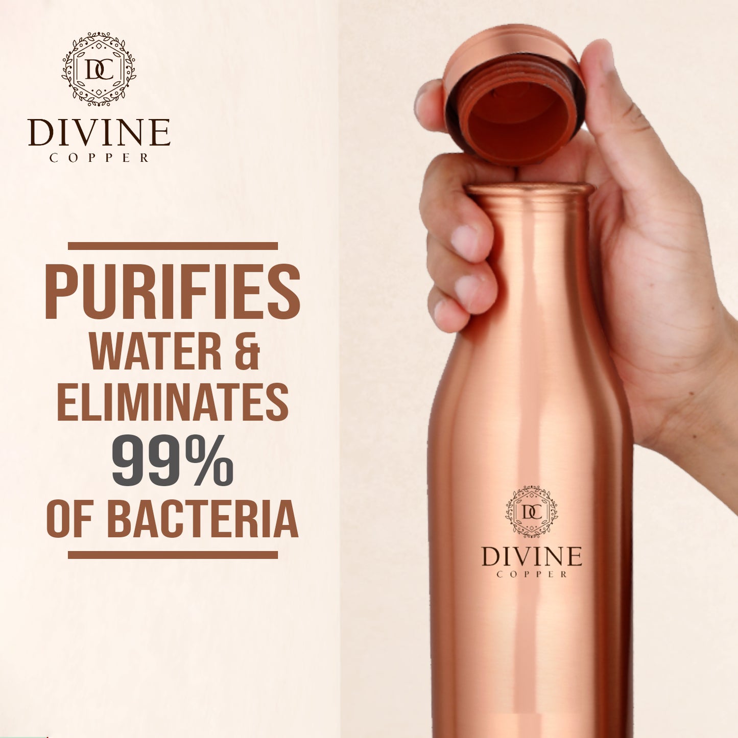 Pure Copper Bottle - BMC PLAIN 950ml