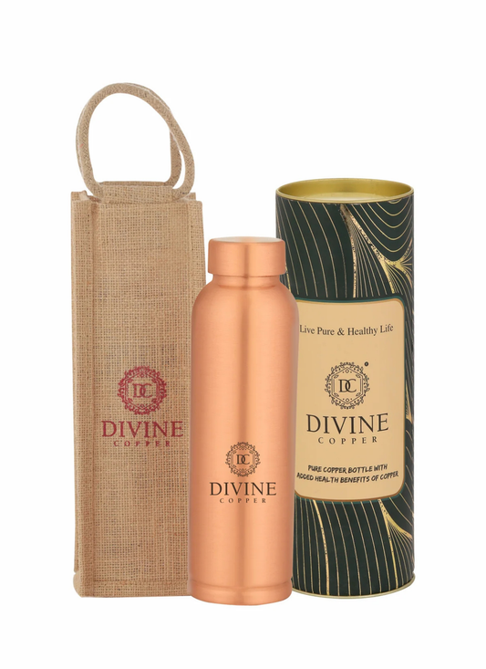 Oreo 750ml Pure copper bottle with Free Jute carry bag