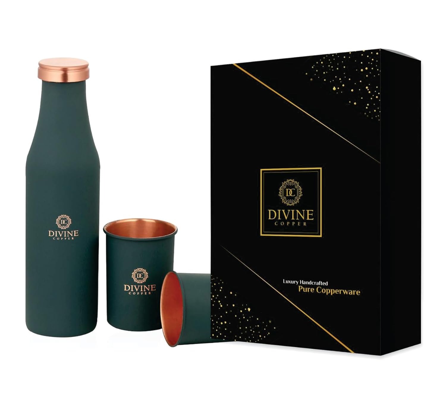 BMC 950ml Pure Copper Bottle with 2 glass Gift Pack