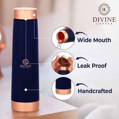Pure Copper Bottle - Eclair Blue 900ml