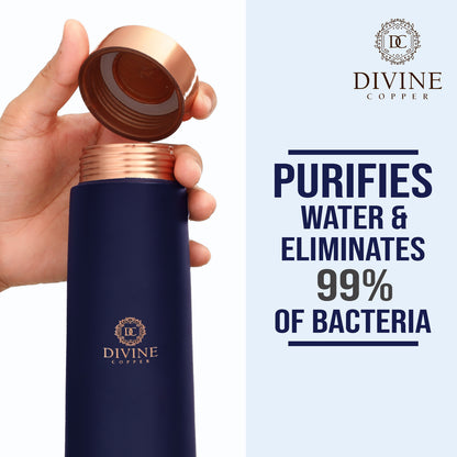 Pure Copper Bottle - Eclair Blue 900ml