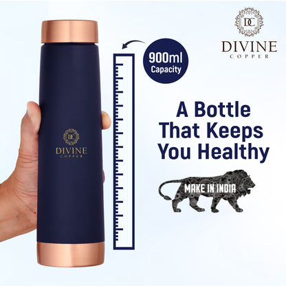 Pure Copper Bottle - Eclair Blue 900ml
