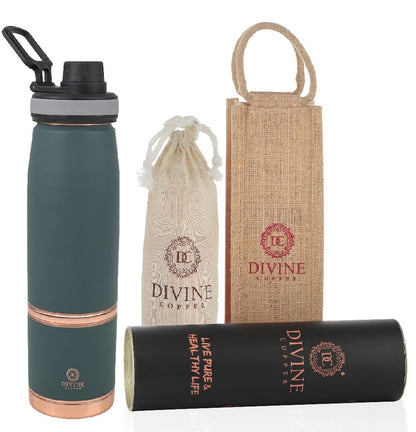 DOUGHNUT-Green Pure Copper Water Bottle