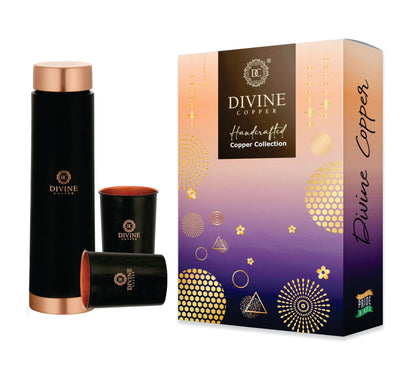 Eclair 900ml Copper bottle with 2 glass Gift pack