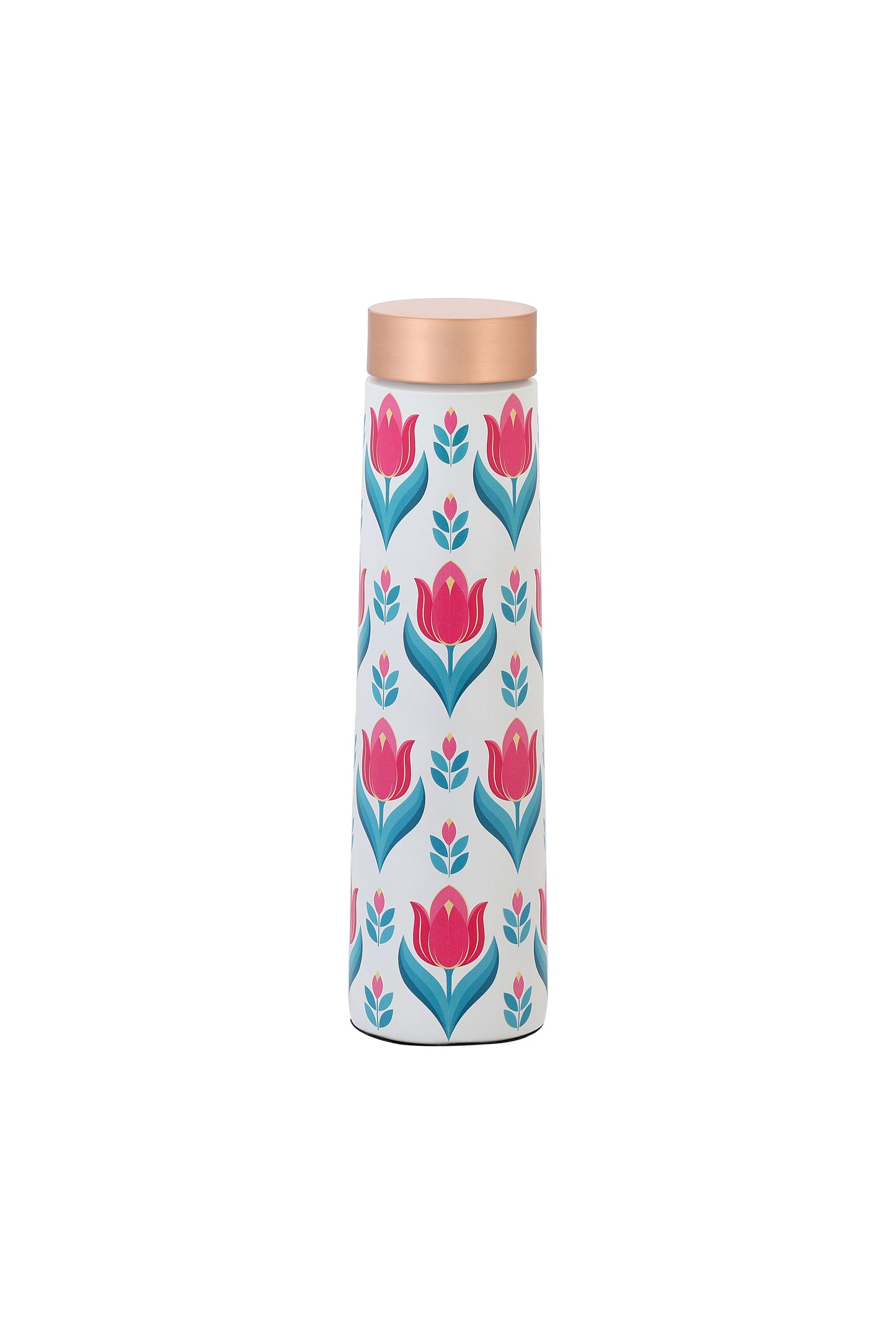 Eclair - Pink Flower Pure Copper Bottle