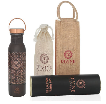 AQUA Black -Pure Copper Water Bottle
