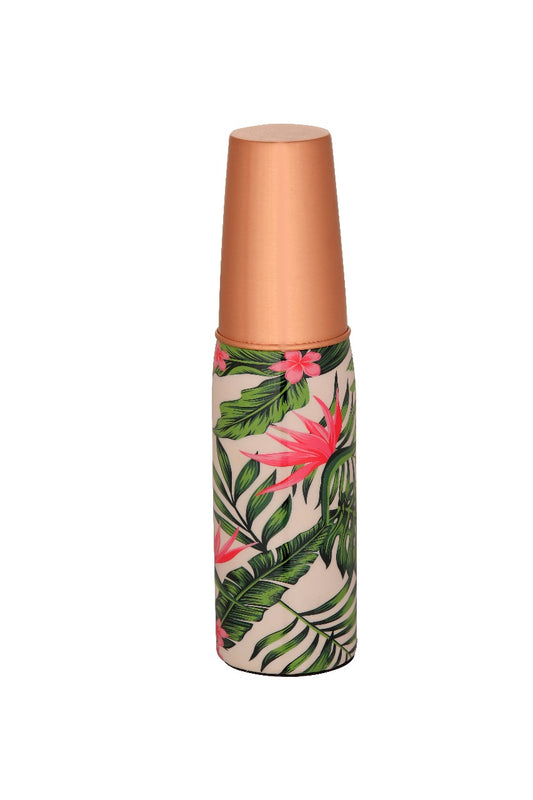 GLASS BOTTLE -Enamel Print Pure Copper Water Bottle