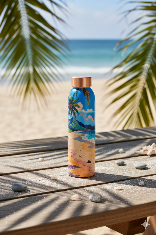 Oreo - Beach Scenery Pure Copper Bottle