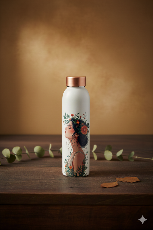 Oreo -  Women Print Pure Copper Bottle