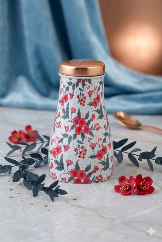JAR - Flower Print Pure Copper Jar