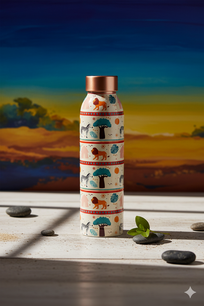 Oreo - African Print Pure Copper Bottle
