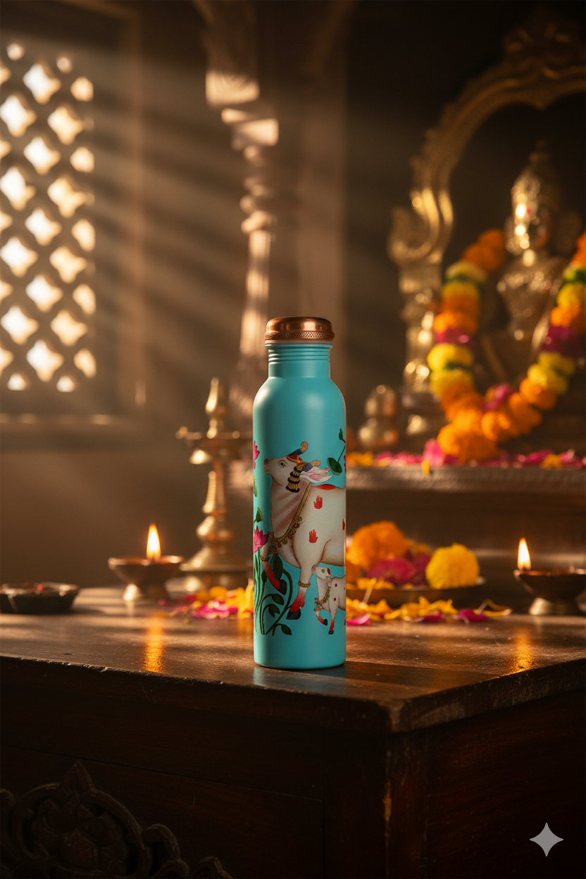 PIE - Nandi Cow Print Pure Copper Bottle