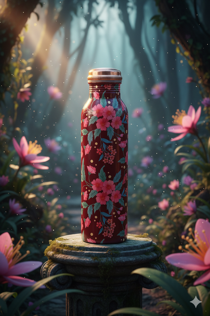 PIE -  Flower Print Pure Copper Bottle