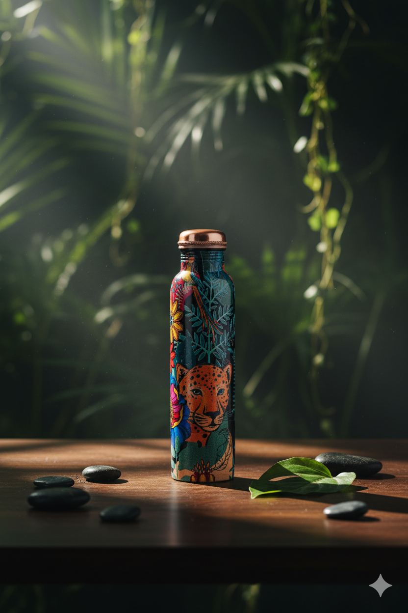 PIE - Wild Animals Print Pure Copper Bottle