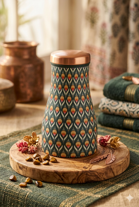 JAR -  Retro Print Pure Copper Jar