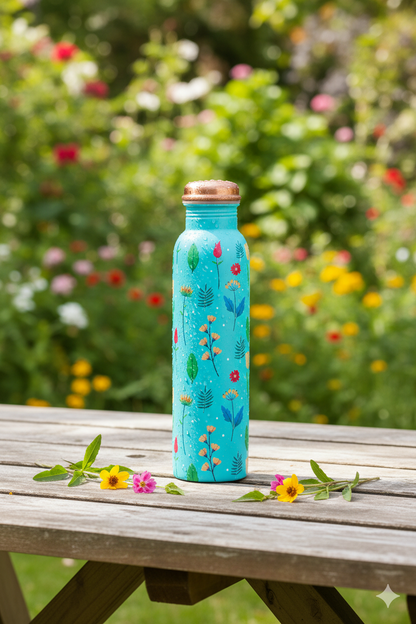 PIE -  Spring Flower Print Pure Copper Bottle