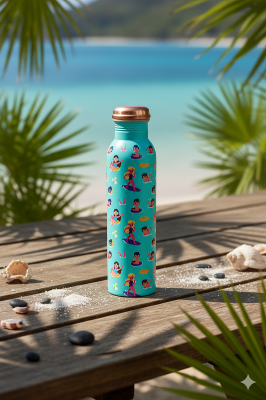 PIE -  Beach Print Pure Copper Bottle