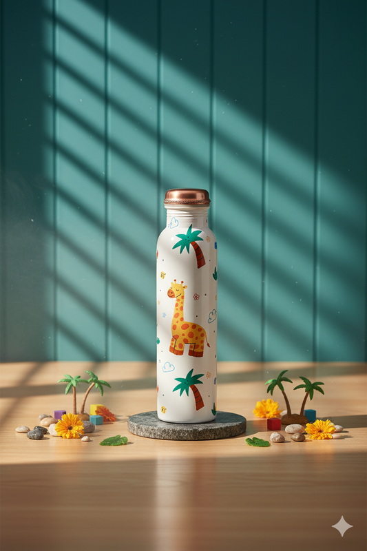 PIE - Jiraaf With Tree Print Pure Copper Bottle