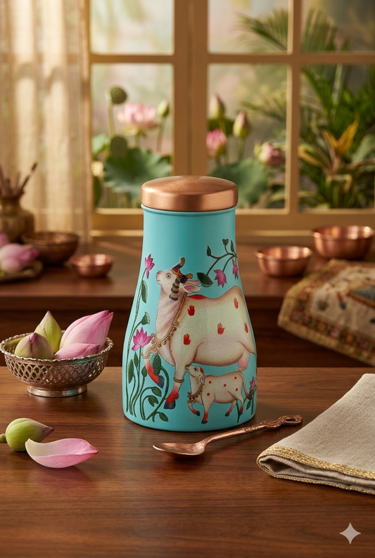 JAR - Nandi Cow Print Pure Copper Jar