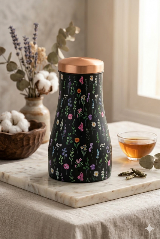 JAR - Daisy Flower Print Pure Copper Jar