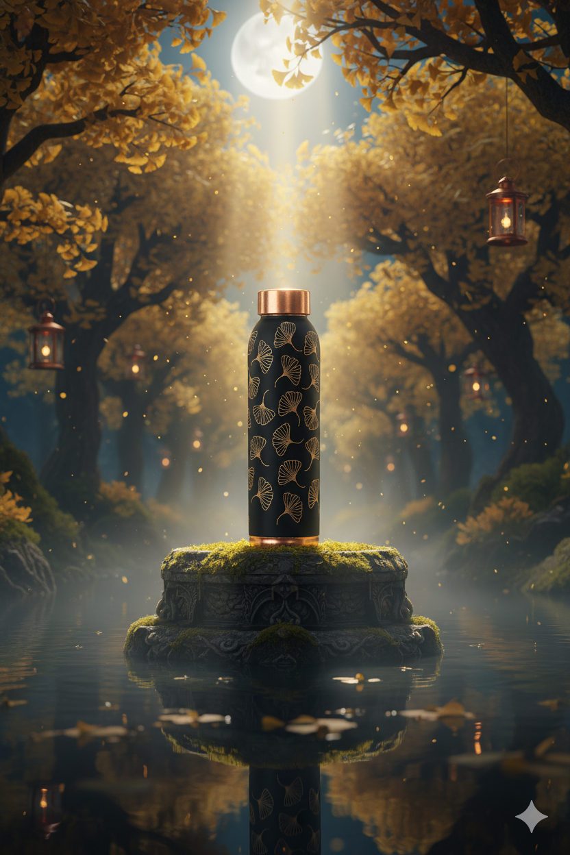 Oreo - Mashroom Pure Copper Bottle (Black)