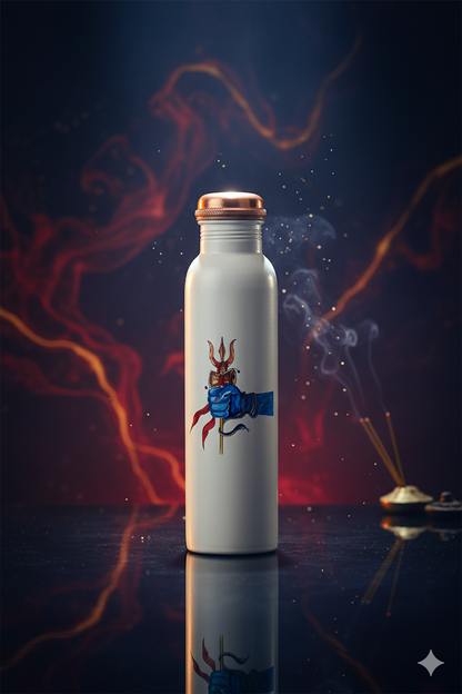 PIE - Trishul in Hand Print Pure Copper Bottle