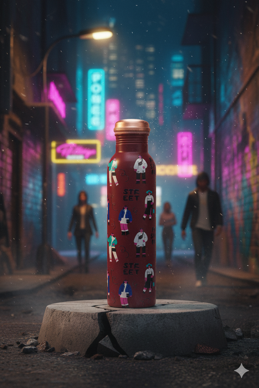 PIE - Genz Fashion Print Pure Copper Bottle