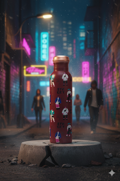PIE - Genz Fashion Print Pure Copper Bottle