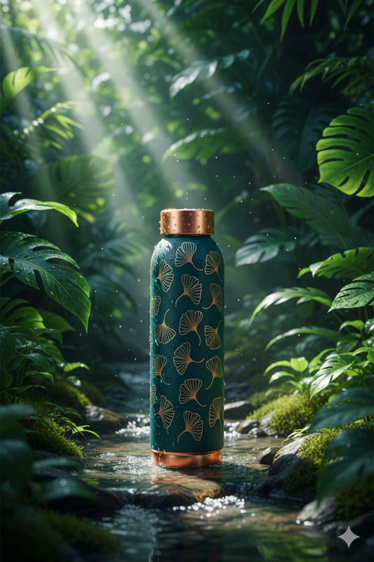 Oreo - Mashroom Print Pure Copper Bottle