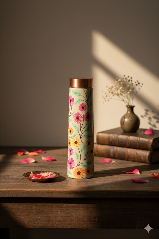 Eclair - Vintage Disty flower Pattern Pure Copper Bottle