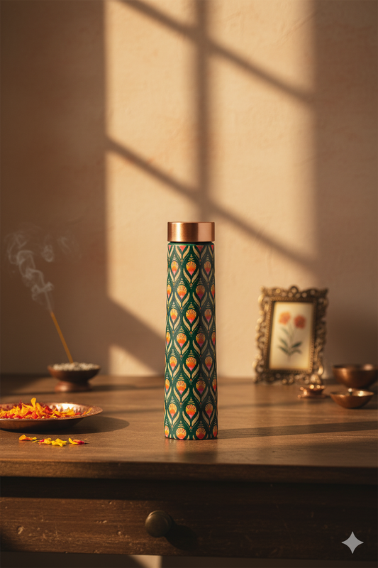 Eclair - Retro Pattern Pure Copper Bottle