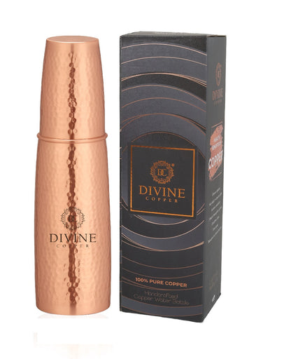 GLASS BOTTLE -Hammered Pure copper water bottle