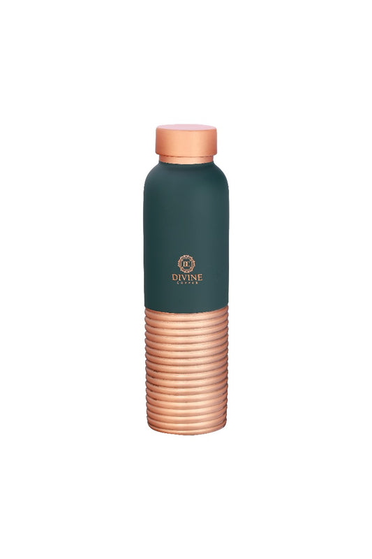 OREO-MULTIRING Green Pure Copper Water Bottle