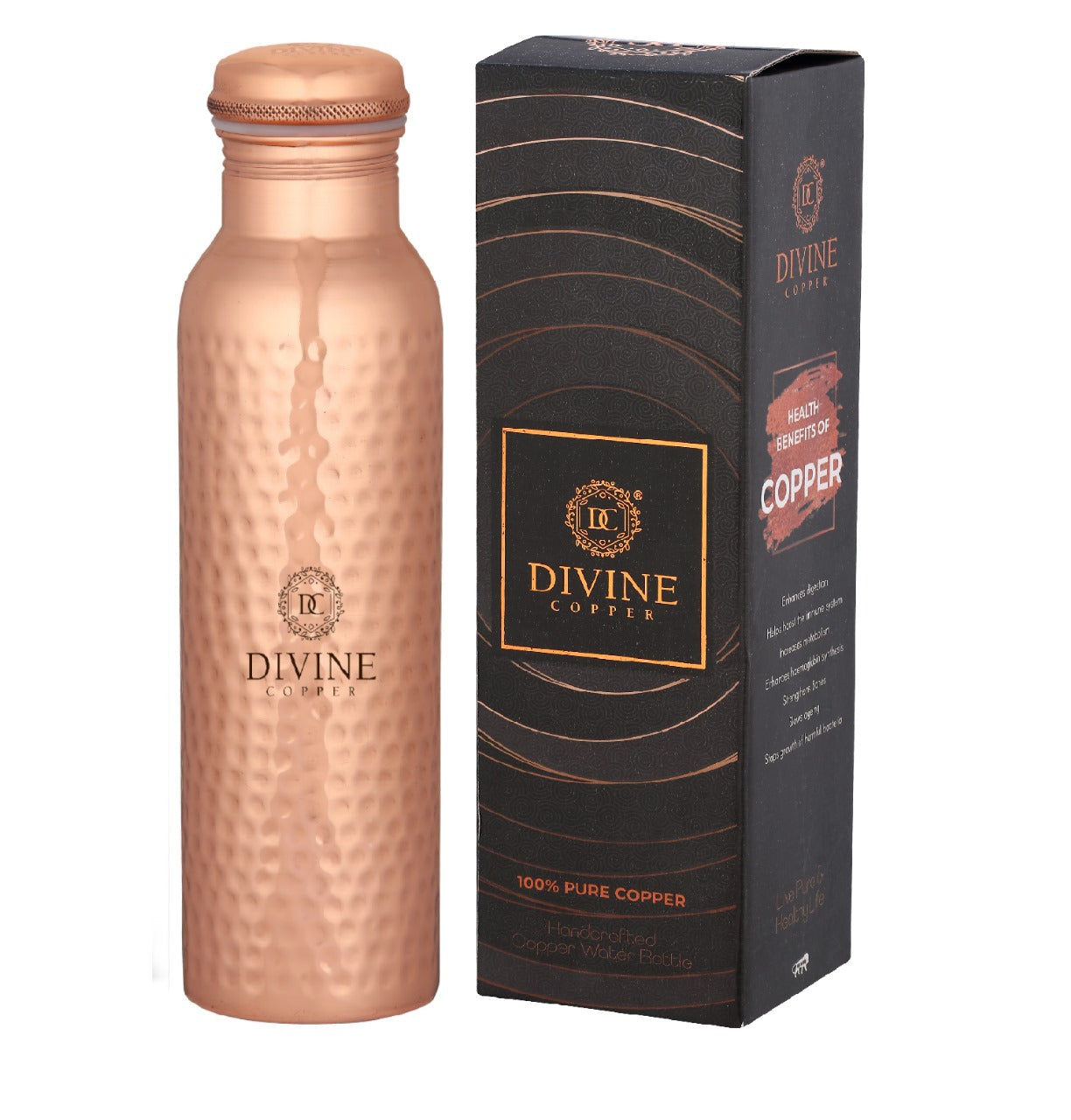 PIE - Hammered Pure  Copper Water Bottle