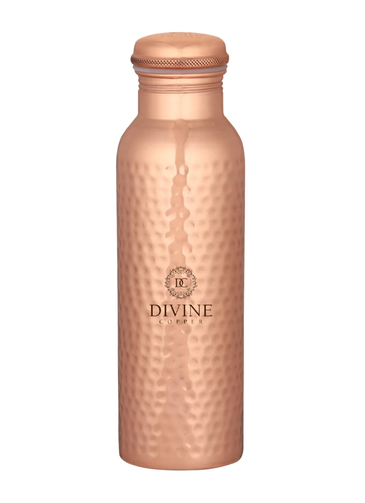 Pie Hammered Premium Copper Water Bottle, 99% Pure Copper