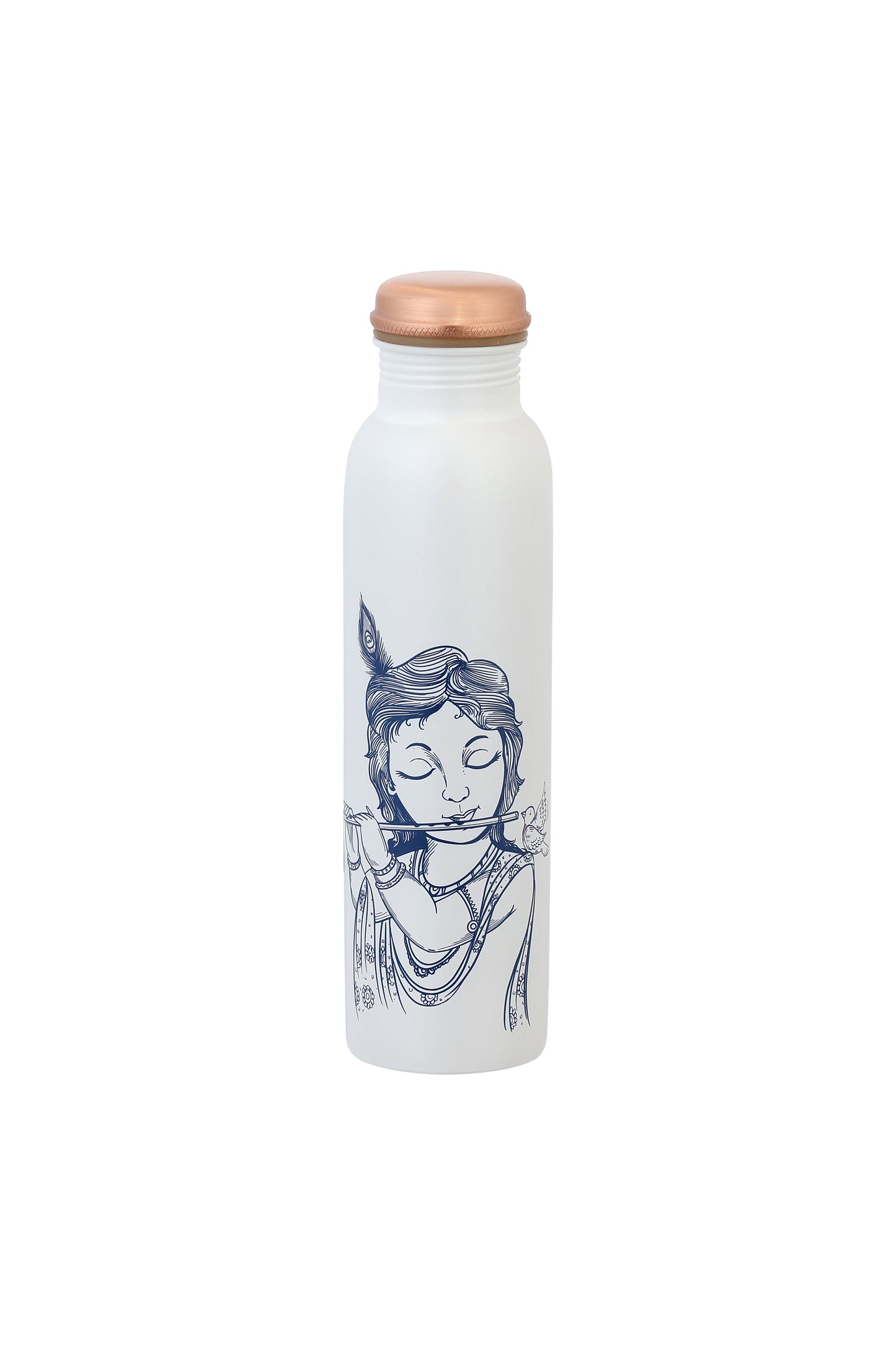 PIE - Krishna With Bansuri Print Pure Copper Bottle
