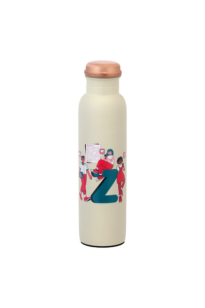 PIE - Genz With Social Media Print Pure Copper Bottle