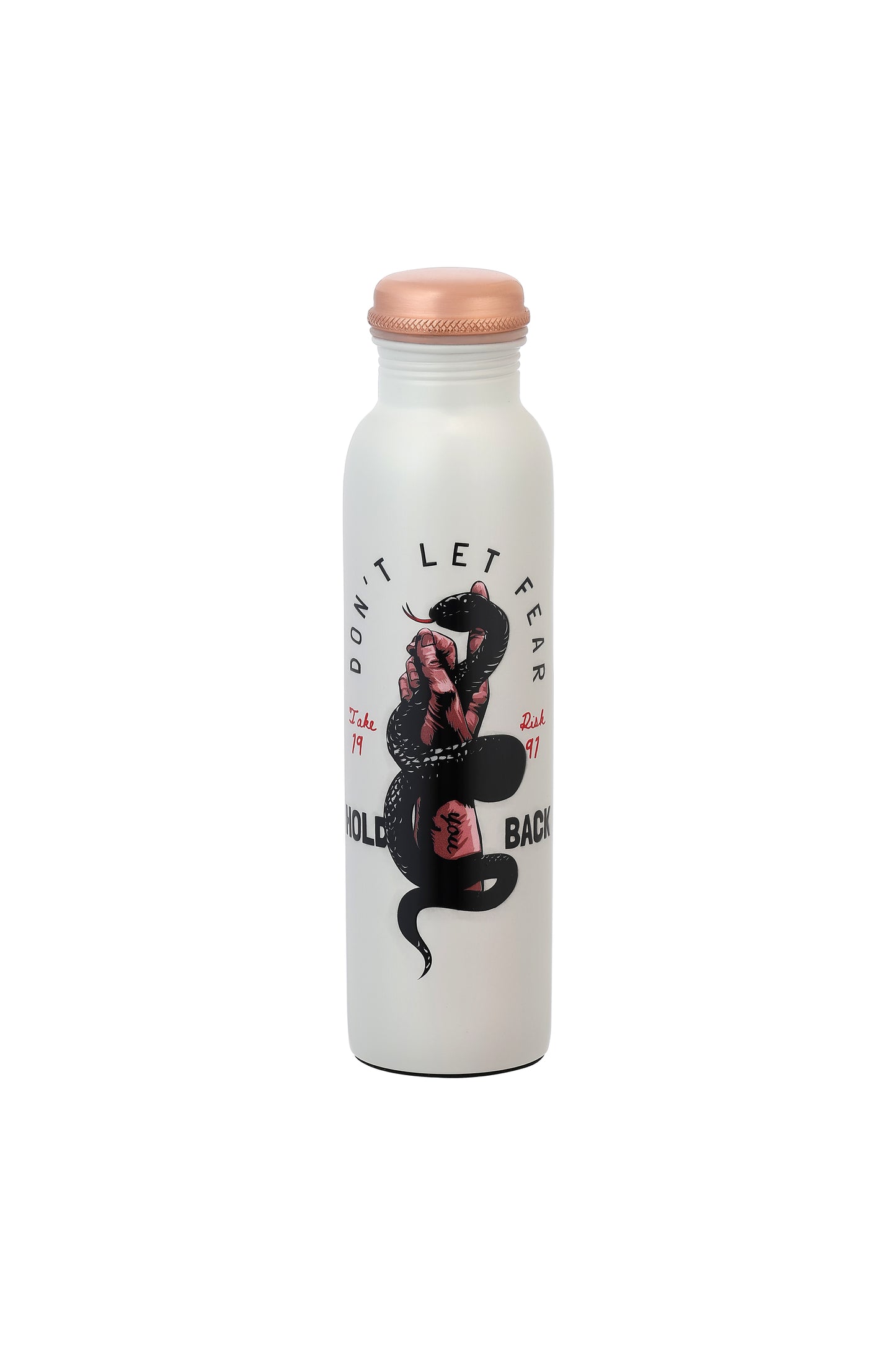 PIE - Hand with Snake Print Pure Copper Bottle