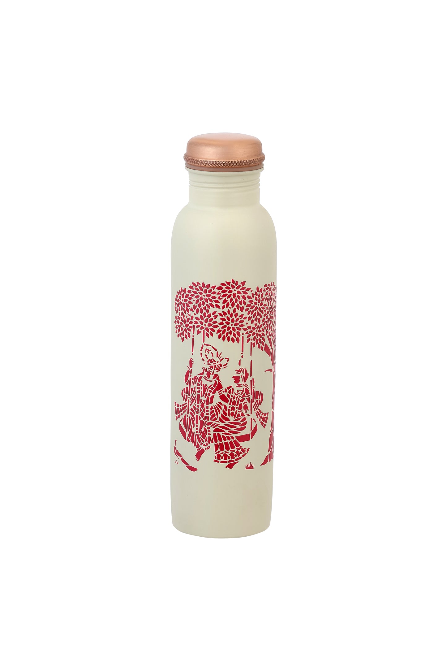 PIE - Sanjhi Radha Krishna Print Pure Copper Bottle