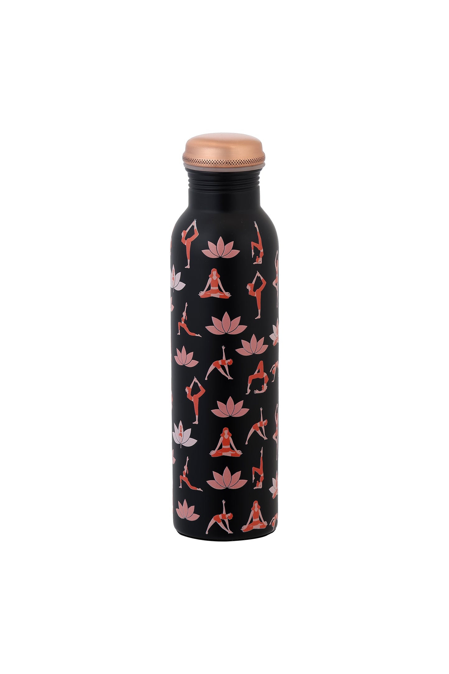 PIE -   Yoga with Pose Print Pure Copper Bottle (Black)