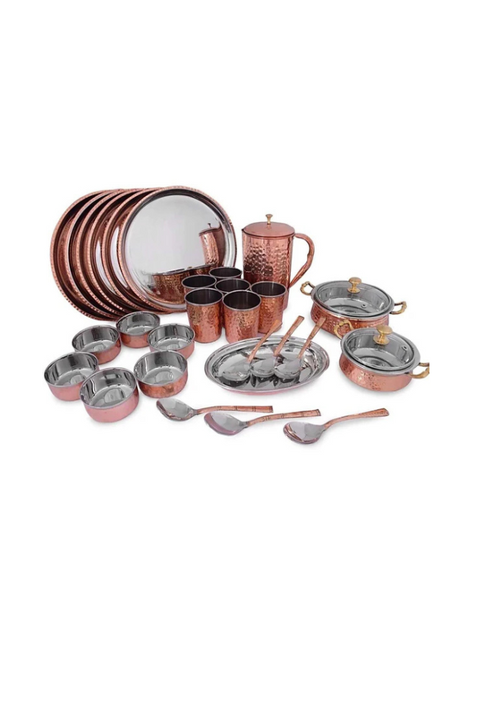 STEEL COPPER 28 PC'S DINNER SET