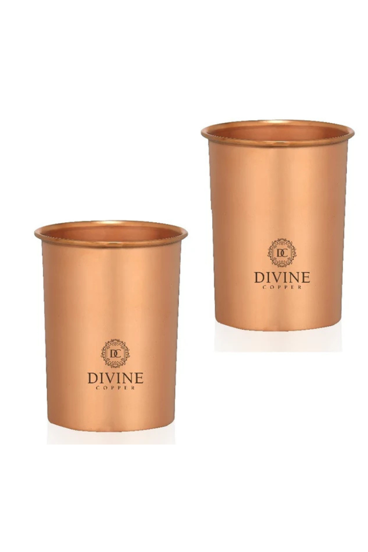 Pure copper glass -PLAIN PACK OF 2