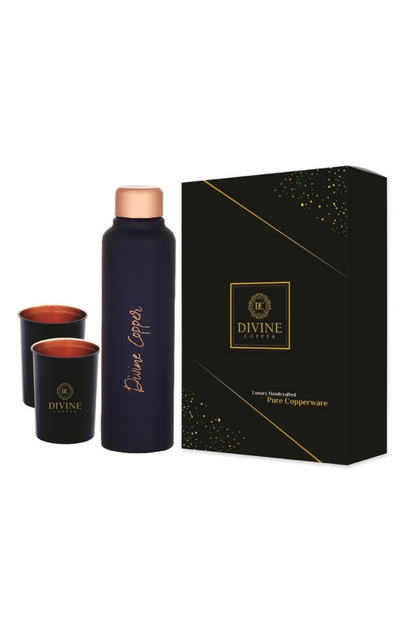 Bita 900ml Copper bottle with 2 glass Gift pack