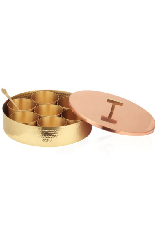 PLAIN COPPER BRASS SPICE BOX