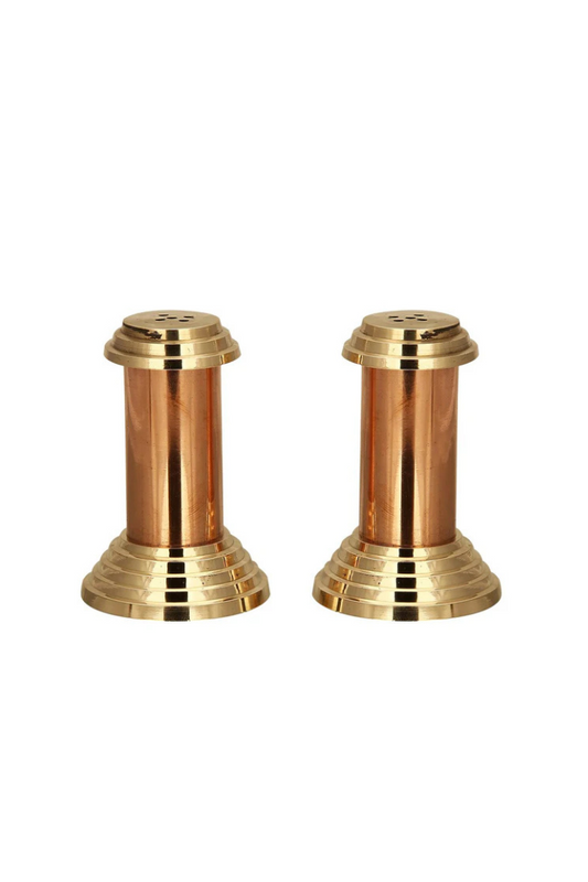 COPPER BRASS SALT AND PEPPER SET