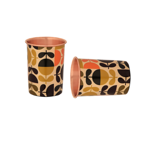 BOHO LEAF COPPER GLASS-PACK OF 2