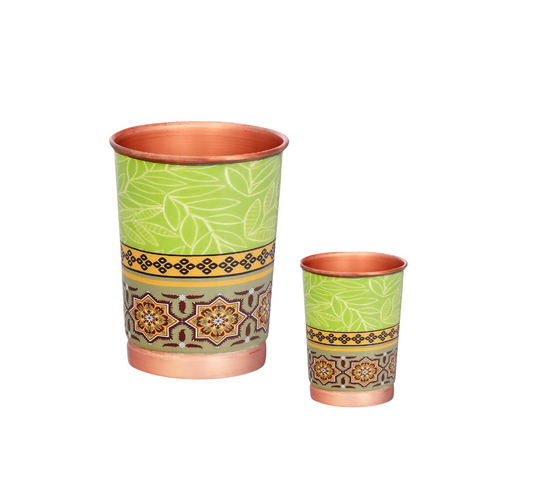 BISON GREEN COPPER GLASS -PACK OF 2