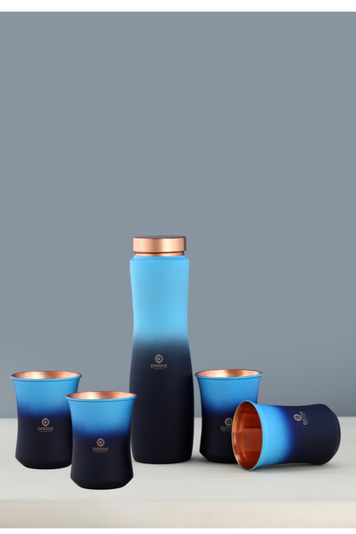 CURVE MULTISHADE BOTTLE WITH 4 GLASS- GIFT SET